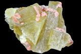 Lustrous Yellow Cubic Fluorite/Barite Crystal Cluster - Morocco #84293-1